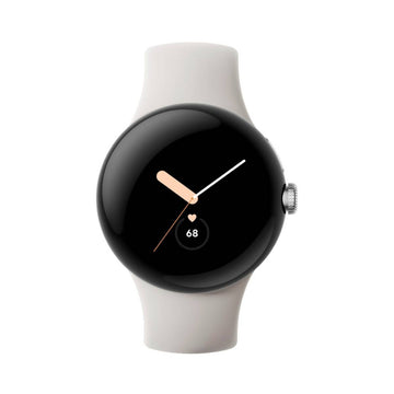 Google Pixel Unisex 41mm Silver Stainless Steel Case Smartwatch with Chalk Active Band - GPS