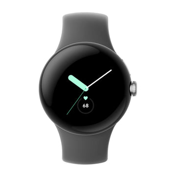 Google Pixel Unisex 41mm Silver Stainless Steel Case Smartwatch with Active Band - GPS