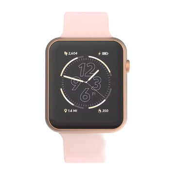 Reloj inteligente iTouch Air 4 Jillian Michaels para mujer, con caja de aleación de metal rosa de 41 mm y correa de silicona rosa, Bluetooth