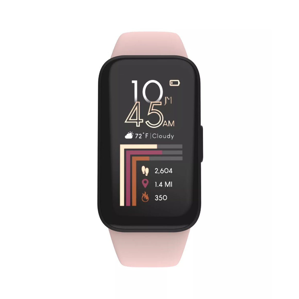 iTOUCH Jillian Michaels Unisex 22.83mm Multi-Function Smartwatch with Silicone Strap - Blush