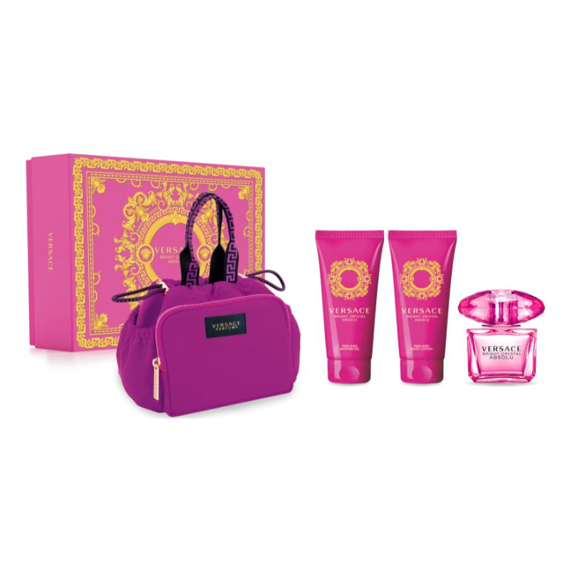 Set de regalo de 4 piezas de Eau de Parfum Spray para mujer Versace Bright Crystal Absolu