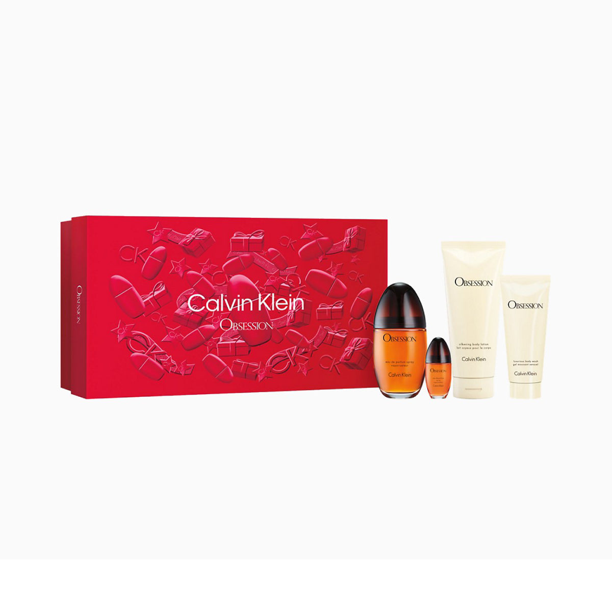 Set de regalo festivo de eau de parfum en spray para mujer Obsession de Calvin Klein (4 piezas)