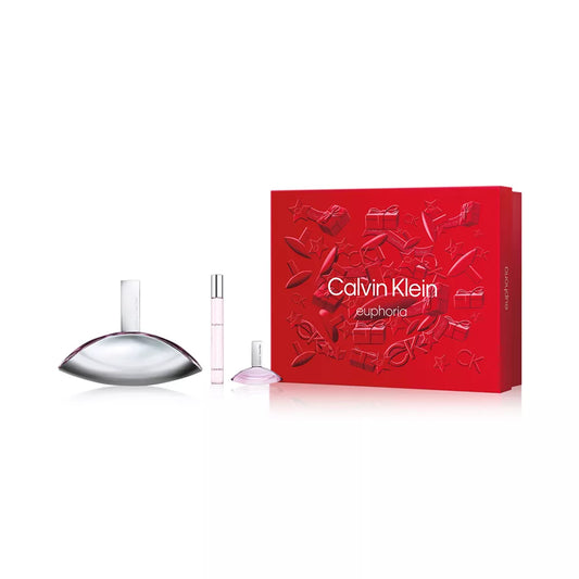Set de regalo de 3 piezas de eau de parfum en spray Euphoria de Calvin Klein para mujer