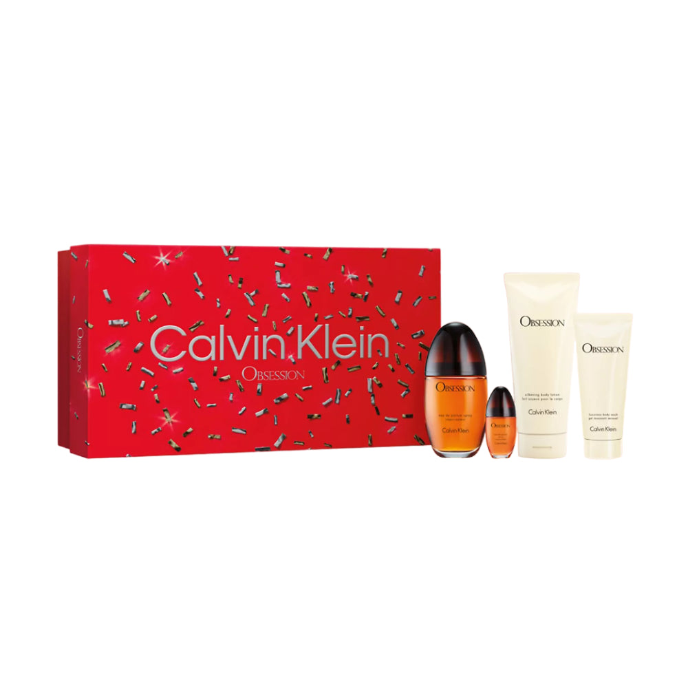 Set de regalo en cofre de eau de parfum de 4 piezas para mujer Calvin Klein Obsession