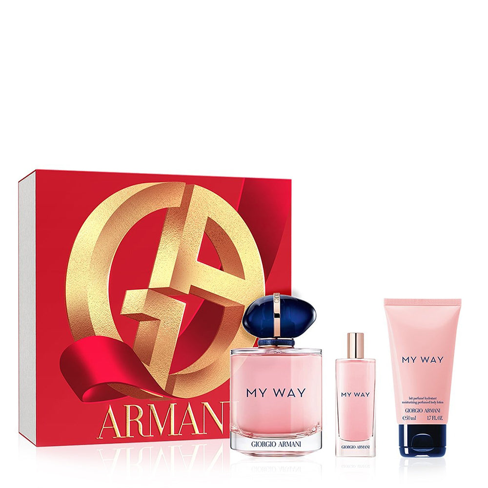 Conjunto de regalo de 3 piezas recargables My Way de Giorgio Armani para mujer