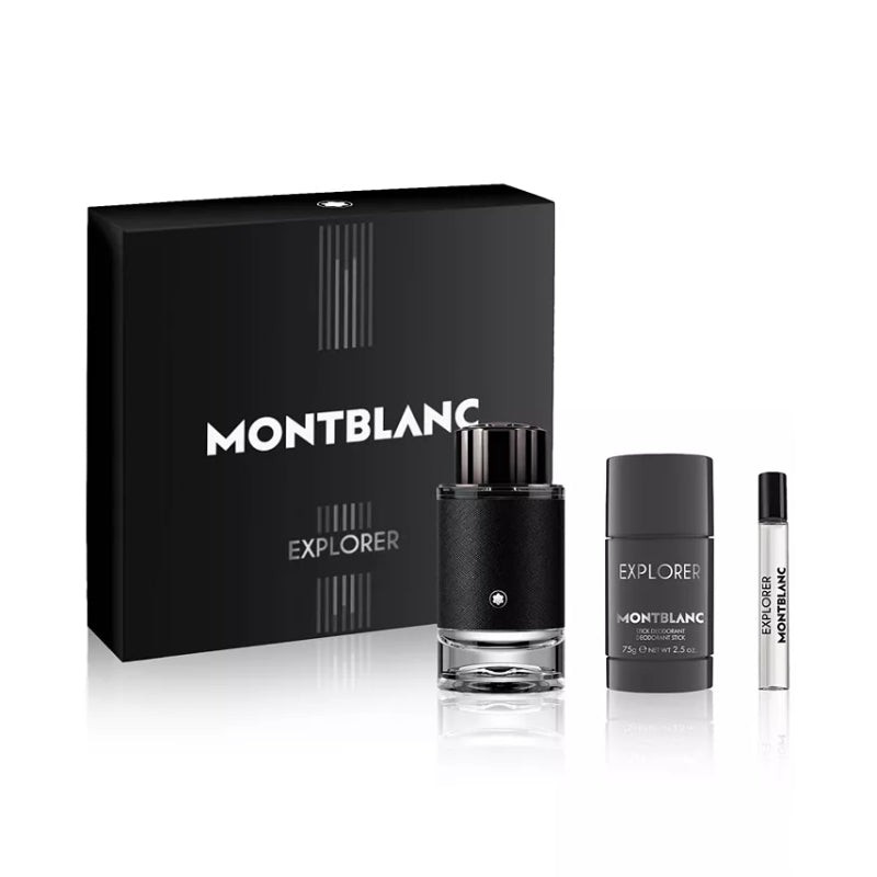 Set de regalo de eau de parfum de 3 piezas Montblanc Explorer para hombre