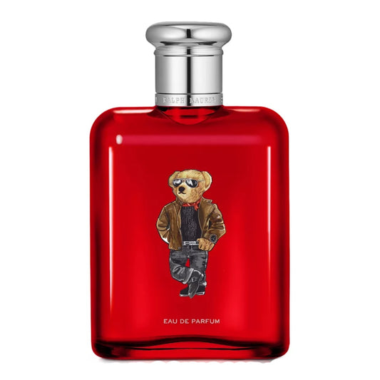 Ralph Lauren Polo Red Eau de Parfum para hombre de 4,2 oz Edición limitada Bear Spray