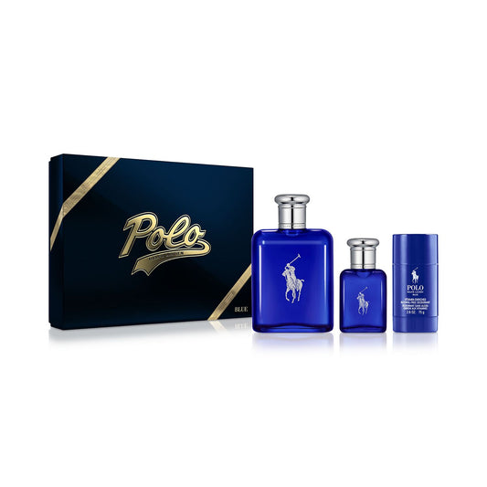 Ralph Lauren Men's Polo Blue Eau de (3-piece) Toilette Gift Set