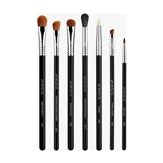 Juego de 7 pinceles básicos para ojos EK001 de Sigma Beauty, color negro