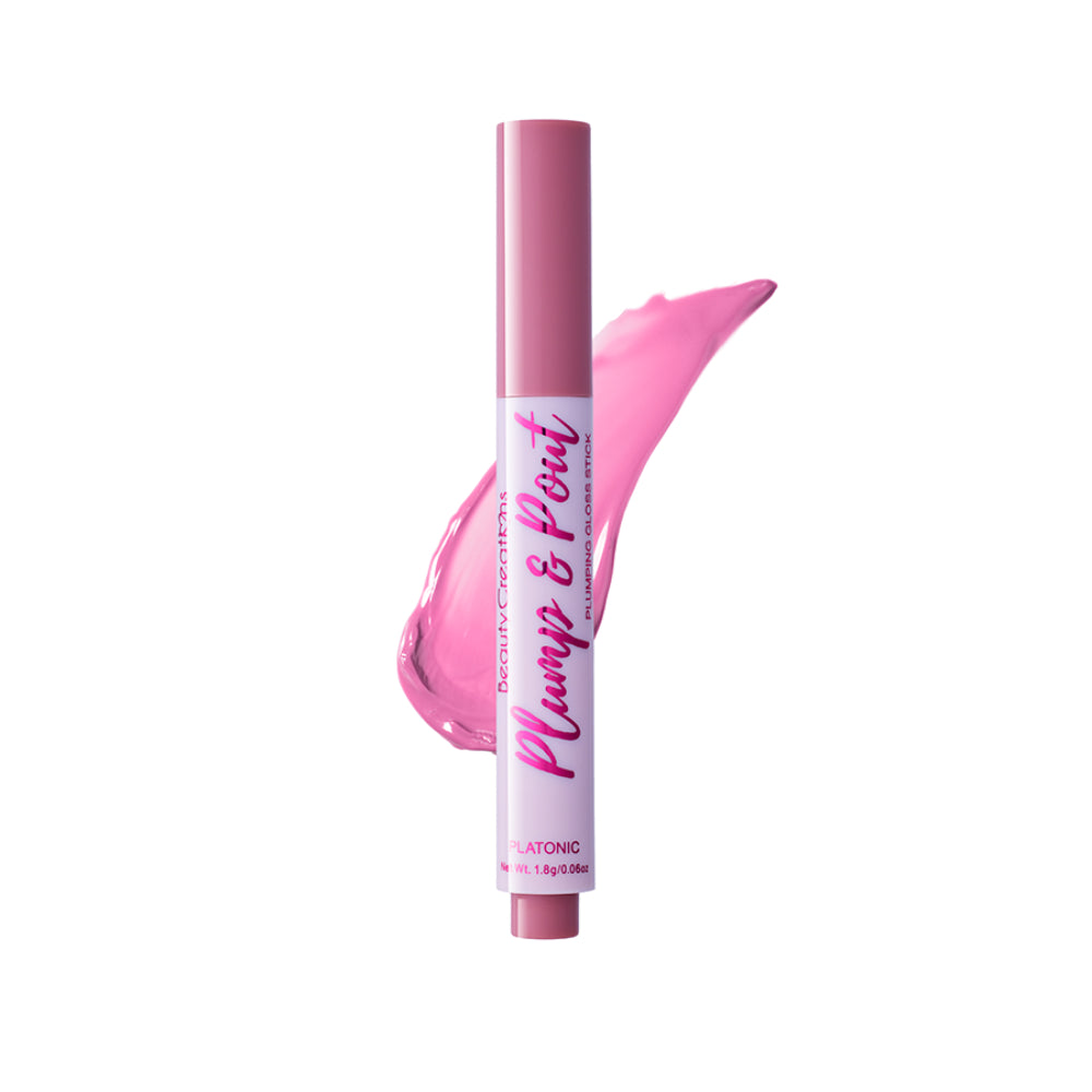 Brillo labial en barra Plump &amp; Plout de Beauty Creations: rosa platónico-polvoriento