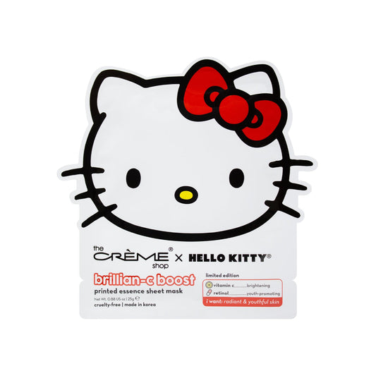 Mascarilla de tela con esencia impresa Brillian-C Boost de The Crème Shop x Hello Kitty