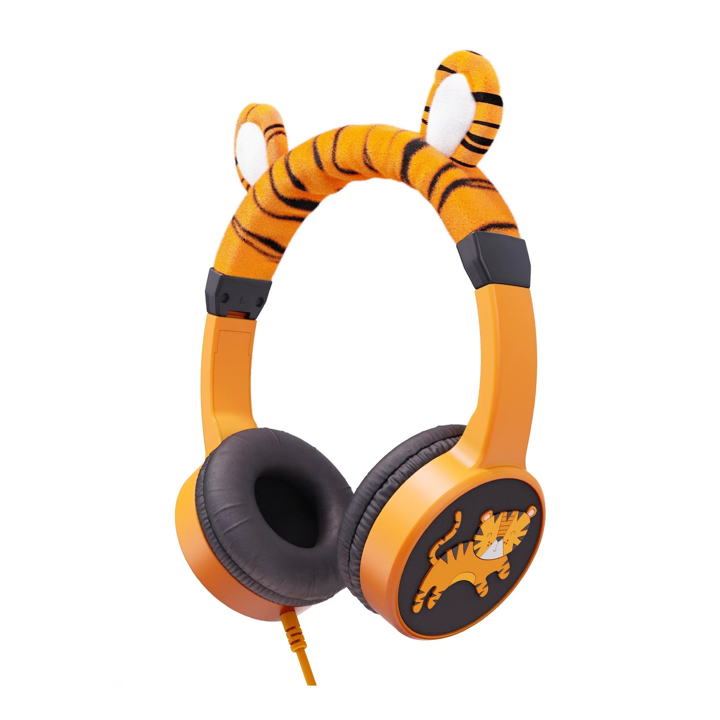 Auriculares con cable supraurales para niños peludos Planet Buddies 39091 - Charlie el tigre