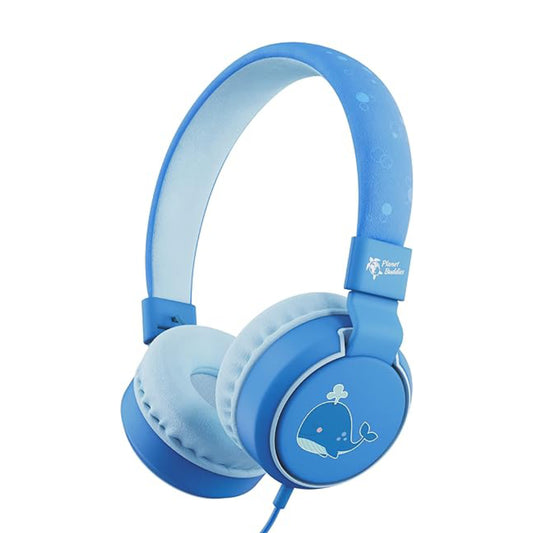 Auriculares supraurales con cable Planet Buddies Whale - Azul