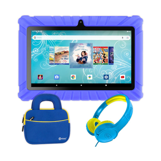 Contixo V8-2 7" Kids Tablet with Headphones and Tablet Bag Bundle - 32GB, Wi-Fi - Dark Blue