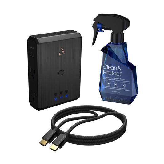 Austere Surge Protector, 1.5m HDMI Cable, and Screen Cleaner