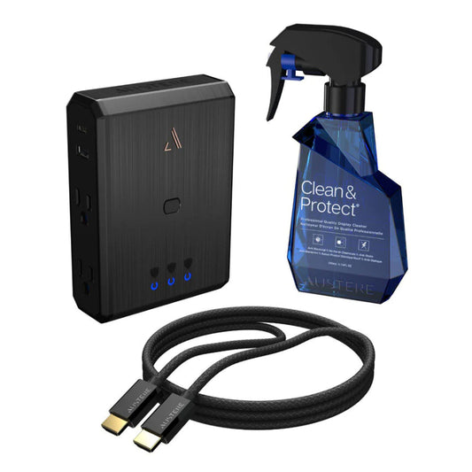 Austere 3SCOL425M Surge Protector, 2.5m HDMI Cable and Screen Cleaner