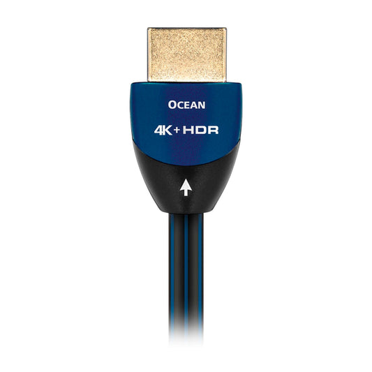 Cable HDMI para empotrar en la pared Ocean 4K Ultra HD de AudioQuest, negro con detalles en azul