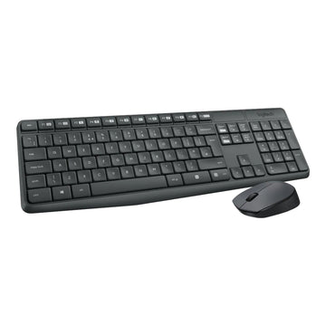 Combo de teclado y mouse inalámbricos Logitech MK235, color negro
