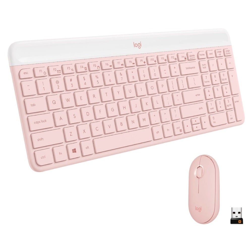 Teclado y ratón inalámbricos delgados Logitech MK470 - Rosa