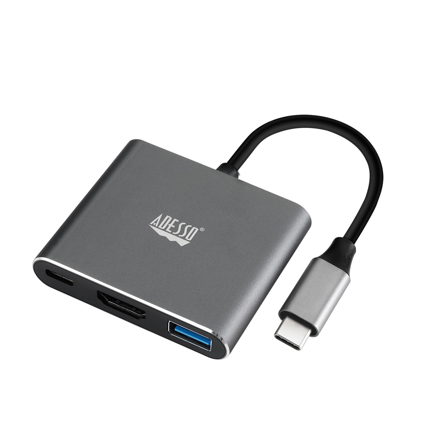 Estación de acoplamiento multipuerto USB-C 3 en 1 Adesso AUH-4010 - Plateada