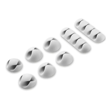 Clips organizadores de cables autoadhesivos extraíbles - Blanco