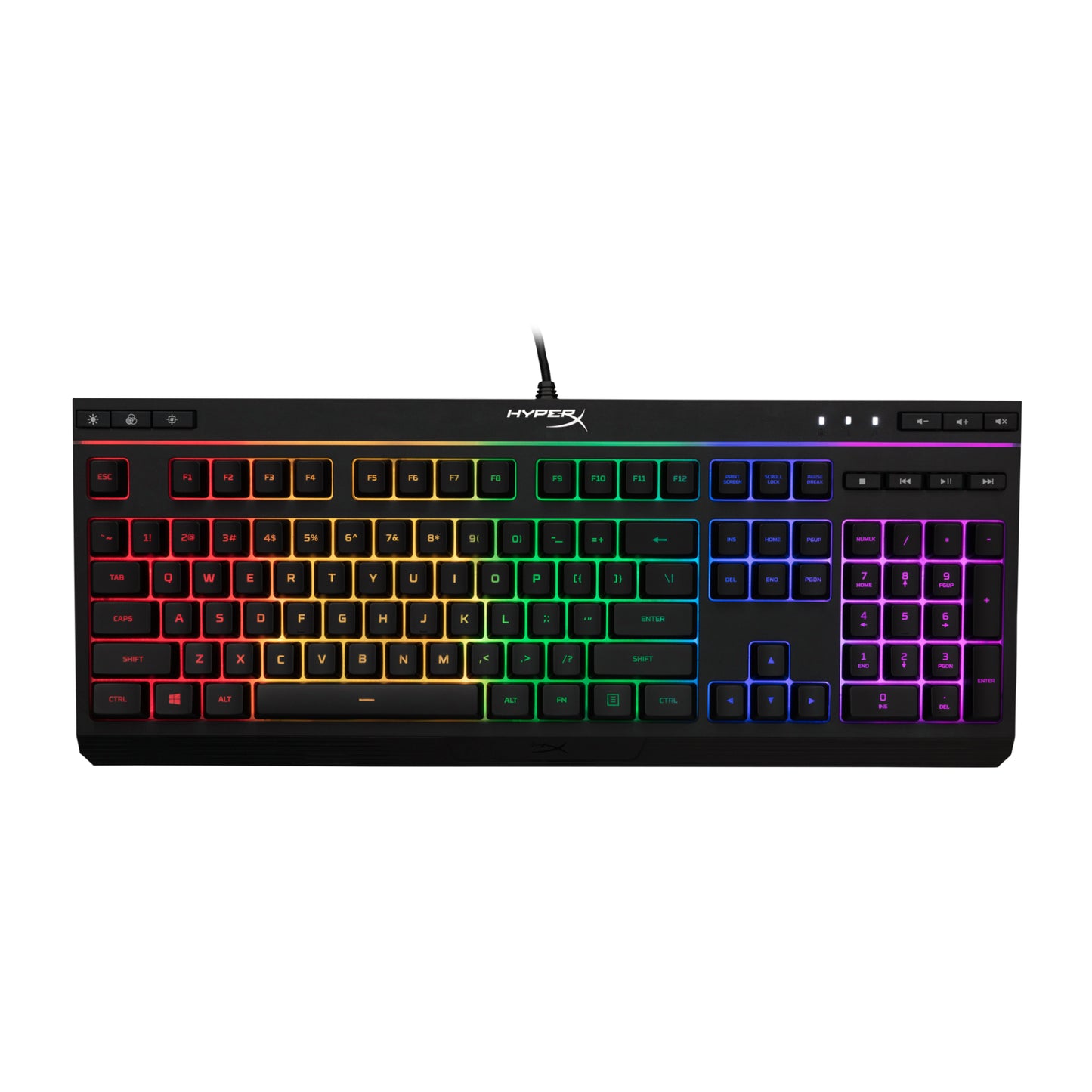 Teclado para juegos HyperX Alloy Core RGB con 6 modos LED, color negro