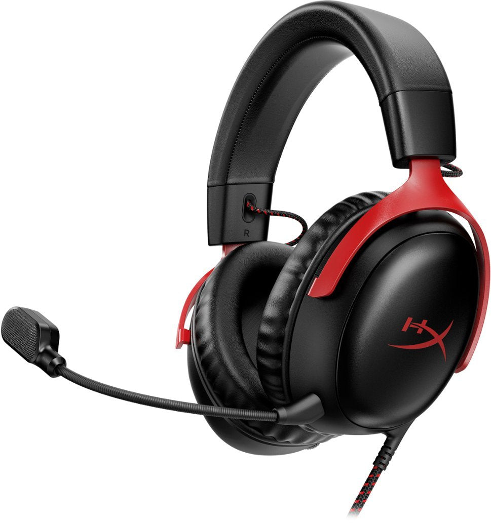 HyperX 727A9AA Cloud III Wired Over-the-Ear Gaming Headset - Black/Red