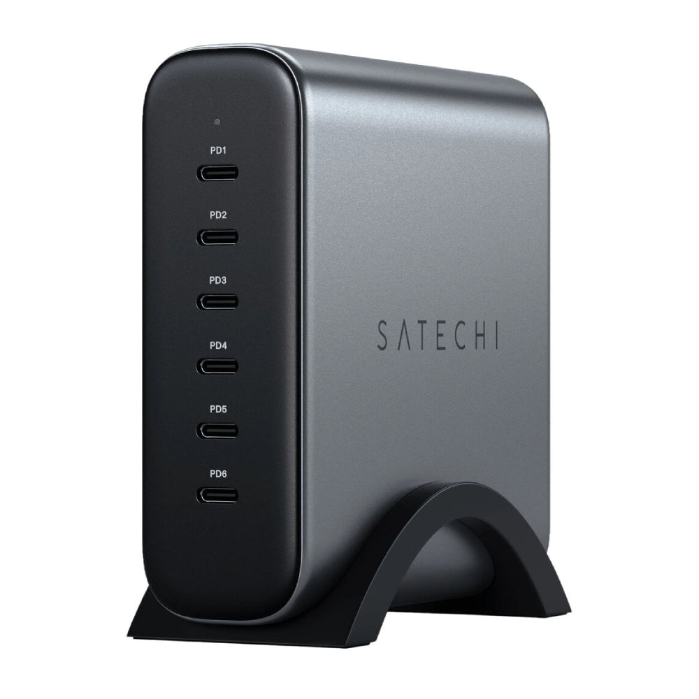 Satechi 200W USB-C 6-Port PD GaN Charger - Gray