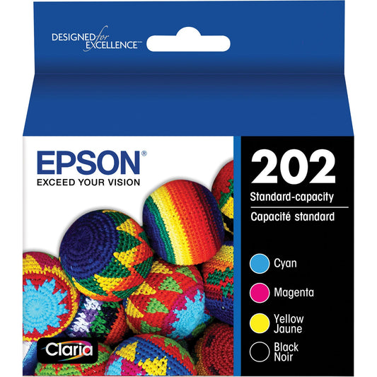 Epson 202 T202120/BCS Claria Ink Cartridge - (4 Pack) Cyan/Magenta/Yellow/Black