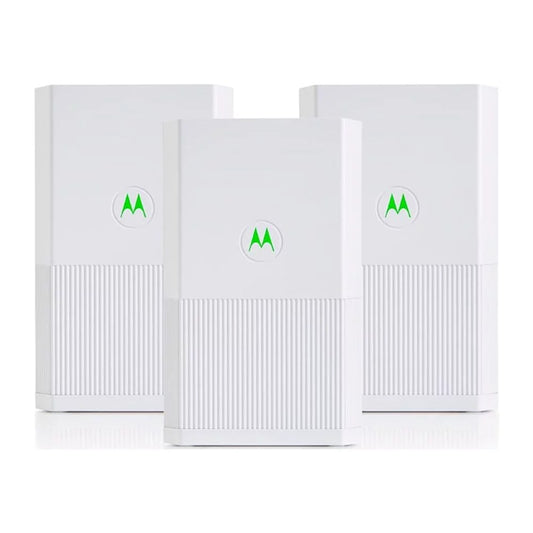 Motorola WiFi Mesh System Router + 2 Extenders with Parental Controls - White