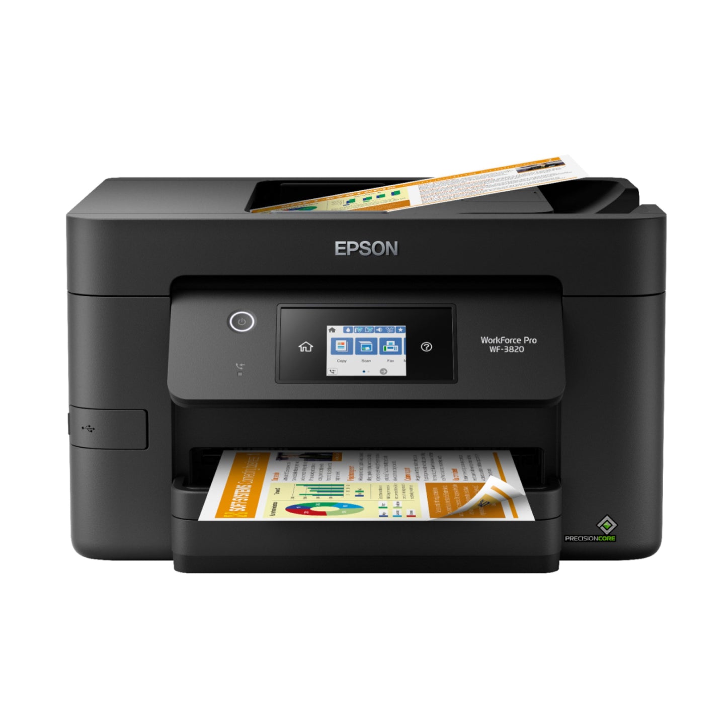 Impresora de inyección de tinta a color inalámbrica multifunción Epson WorkForce Pro WF-3820 (negra) 