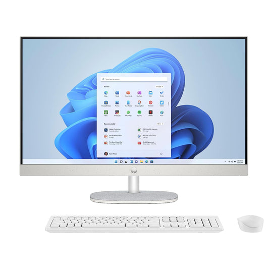 HP 27" All-in-One Desktop with AMD Ryzen 5 with 8GB RAM and 512GB SSD - Shell White