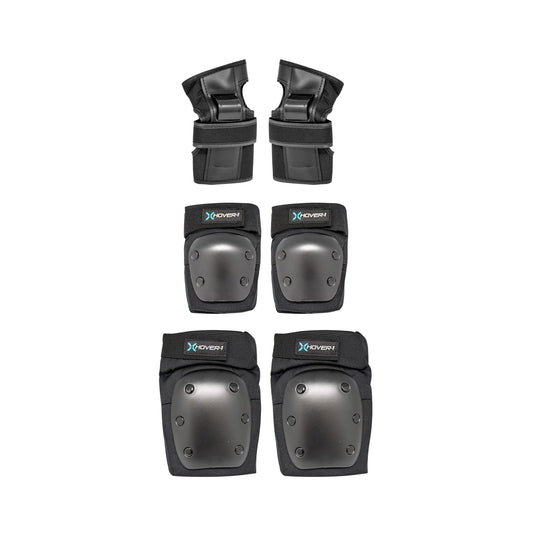 Hover-1 Kid's Medium Protective Elbow Pads, Wrist Guards and Knee Pads Set - Black