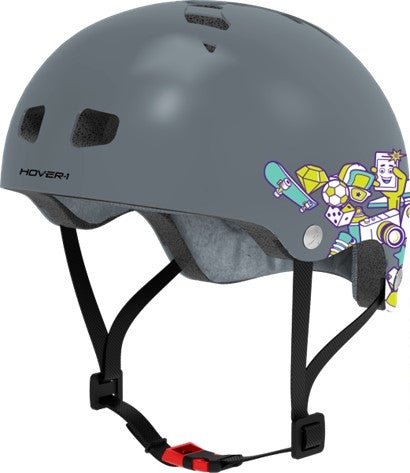 Casco deportivo grande para niños Hover-1 con acolchado interior suave - Gris