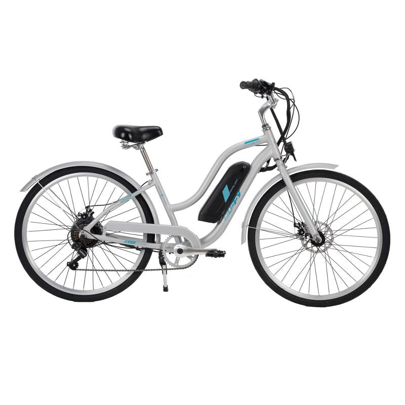 Huffy Everett Women's 27.5" Comfort Cruiser Electric Bike - Silver