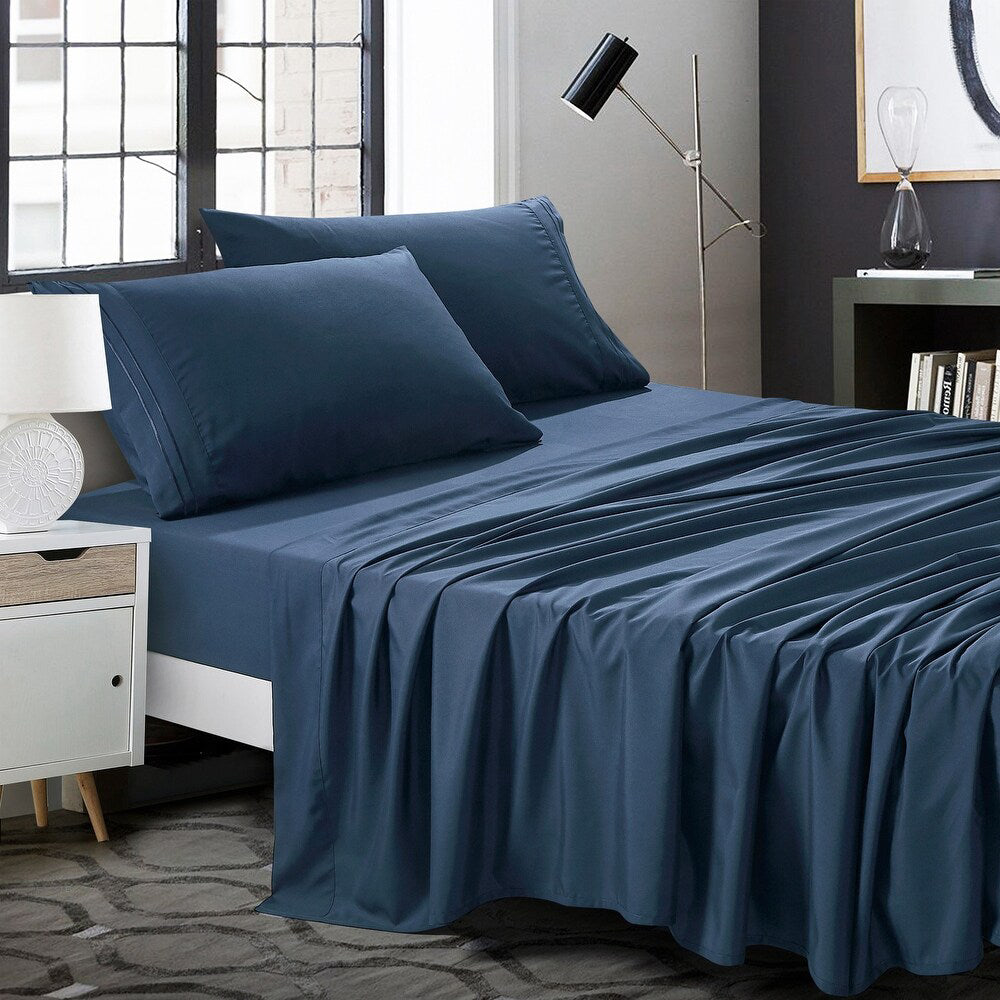 Esca JCrown Twin Size 3-Piece Comforter Set - Navy