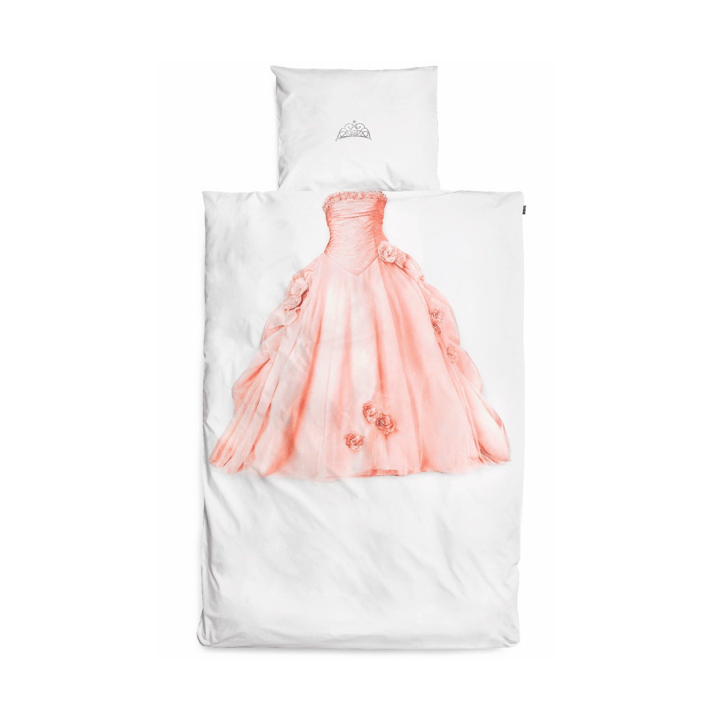 Snurk Twin Size 2-Piece Princess Duvet Cover Set - White/Pink