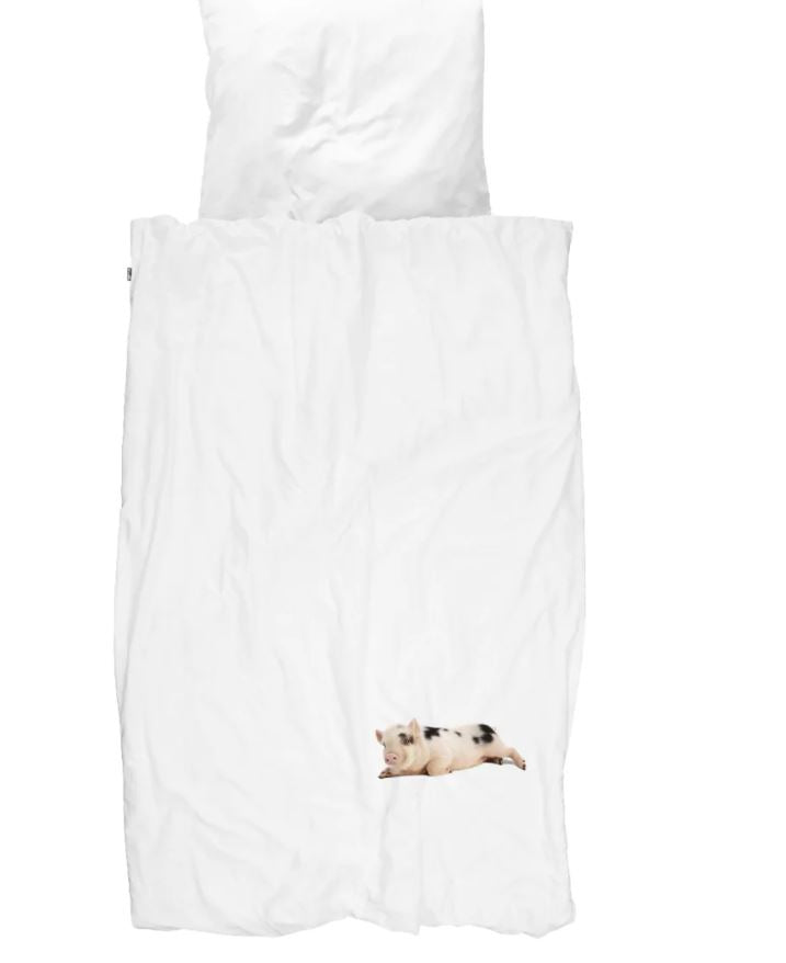 Cerdito blanco gemelo