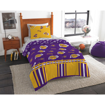 Juego de edredón de 4 piezas para cama individual de la NBA Los Angeles Lakers