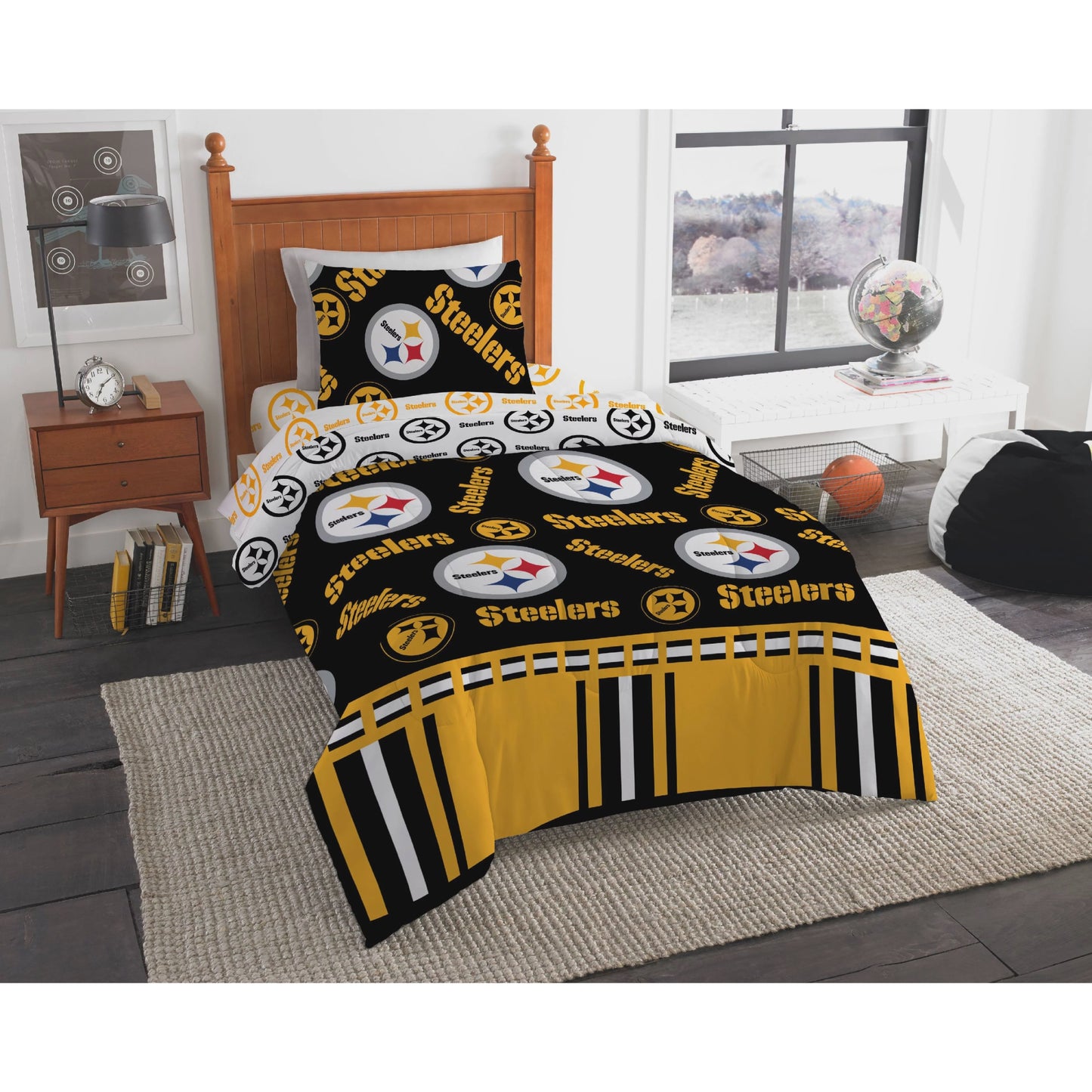 NFL Pittsburgh Steelers Twin 4-Piece Comforter Set