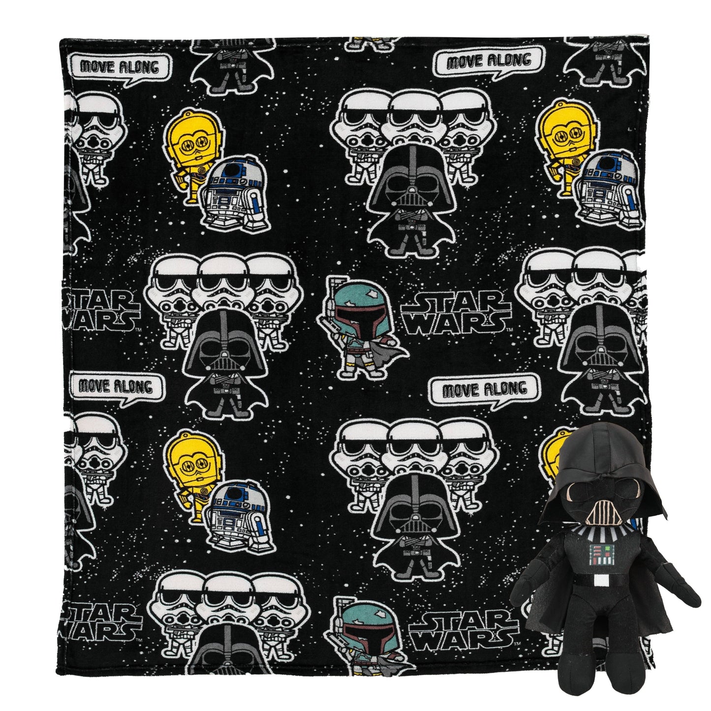 Star Wars Space Vader Character Hugger Pillow and Silk Touch Throw Set, Black