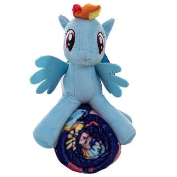 Northwest Hasbro My Little Pony, Cute Rainbow Dash Character Hugger Pillow and Silk Touch Throw Set, Purple