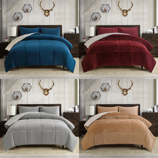 Altitude Home 3-piece Sherpa Comforter Set - Full/Queen - Assorted Colors
