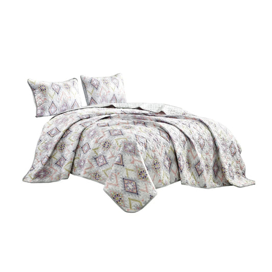 Esca Kumani Queen Size 3-Piece Reversible Bedspread Set - Multicolor