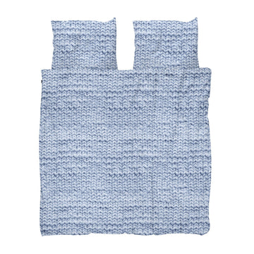 Snurk King Size 3-Piece Yarn Duvet Cover Set - Blue