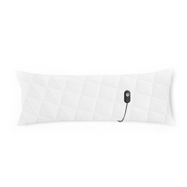 Sunbeam 2130276 54" Heated Body Pillow with Temperature Controller - White
