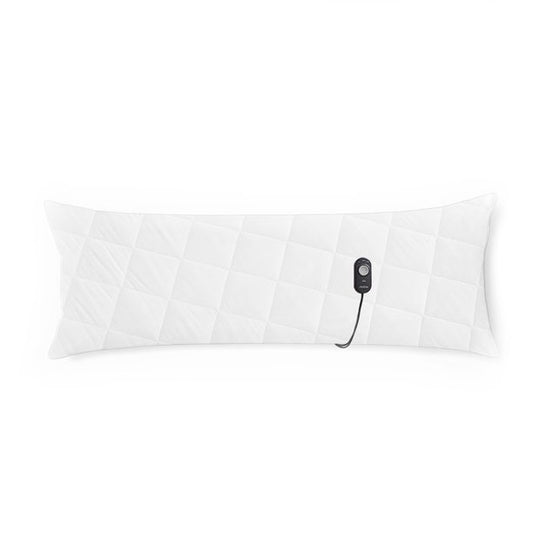 Almohada corporal térmica Sunbeam 2130276 de 54" con controlador de temperatura, color blanco