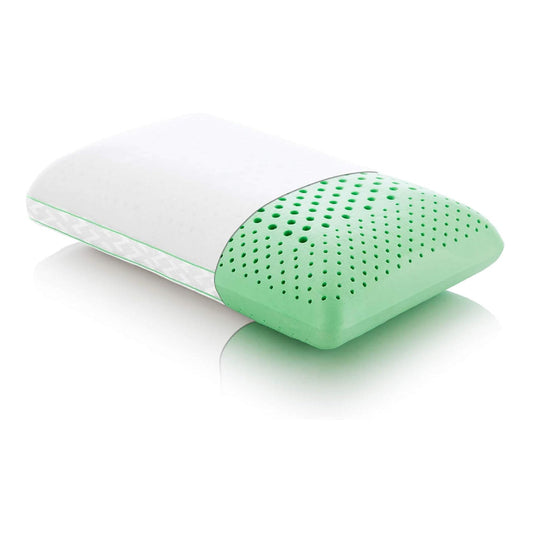 Almohada de espuma viscoelástica tamaño queen con infusión de aceite de menta Activedough de Malouf, color blanco