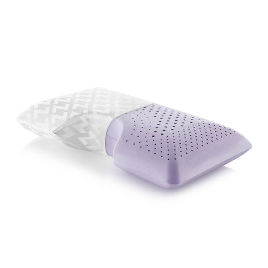 Almohada de espuma viscoelástica para hombros tamaño queen Malouf Zoned Dough Lavender - Color blanco