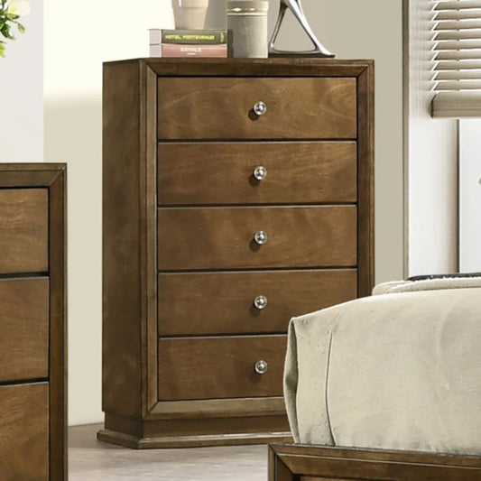Kirkham 47" Chest with 5 Drawers by Furniture of America - Walnut